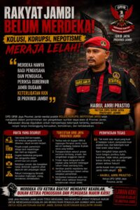 Lima Ribu Rakyat Jambi Siap Gelar “Pesta Kemerdekaan” di Depan Kantor Gubernur: “Merdeka atau Makzulkan!” Lima Ribu Rakyat Jambi Siap Gelar “Pesta Kemerdekaan” di Depan Kantor Gubernur: “Merdeka atau Makzulkan!”
